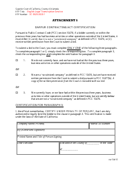 Document preview: Attachment 5 Darfur Contracting Act Certification - County of Alameda, California