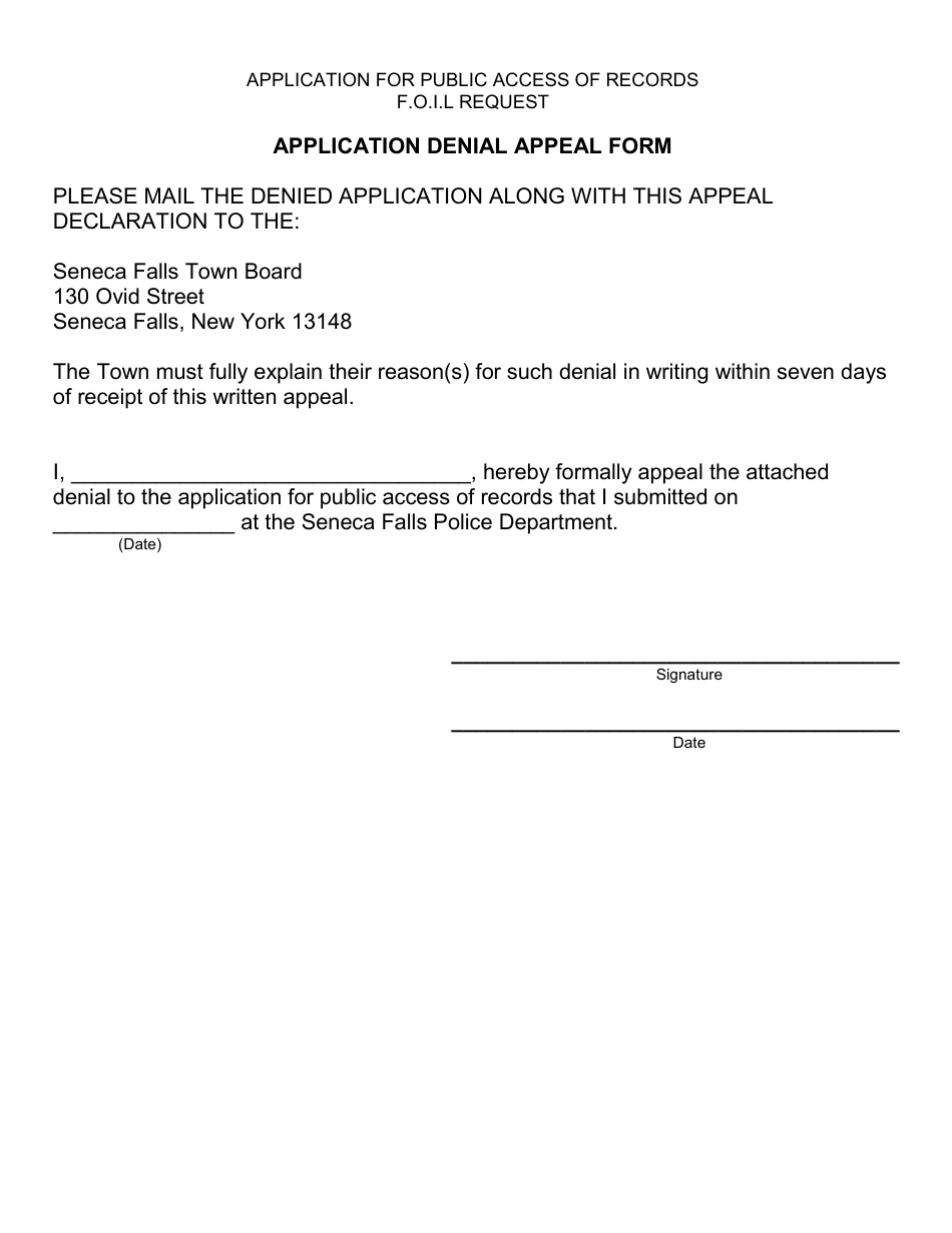 Application for Public Access of Records F.o.i.l. Request - Town of Seneca Falls, New York, Page 4
