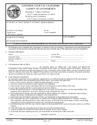 Document preview: Form CV/E-206 Stipulation and Appointment of Official Reporter Pro Tempore - County of Sacramento, California