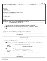 Document preview: Form FL/E-LP-602 Response to Petition for Private Child Custody Recommending Counseling - County of Sacramento, California