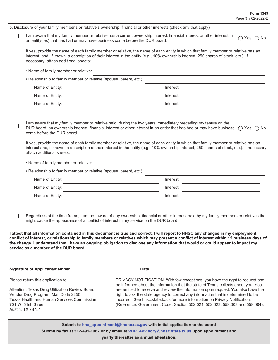 Form 1349 Download Fillable PDF or Fill Online Drug Utilization Review ...