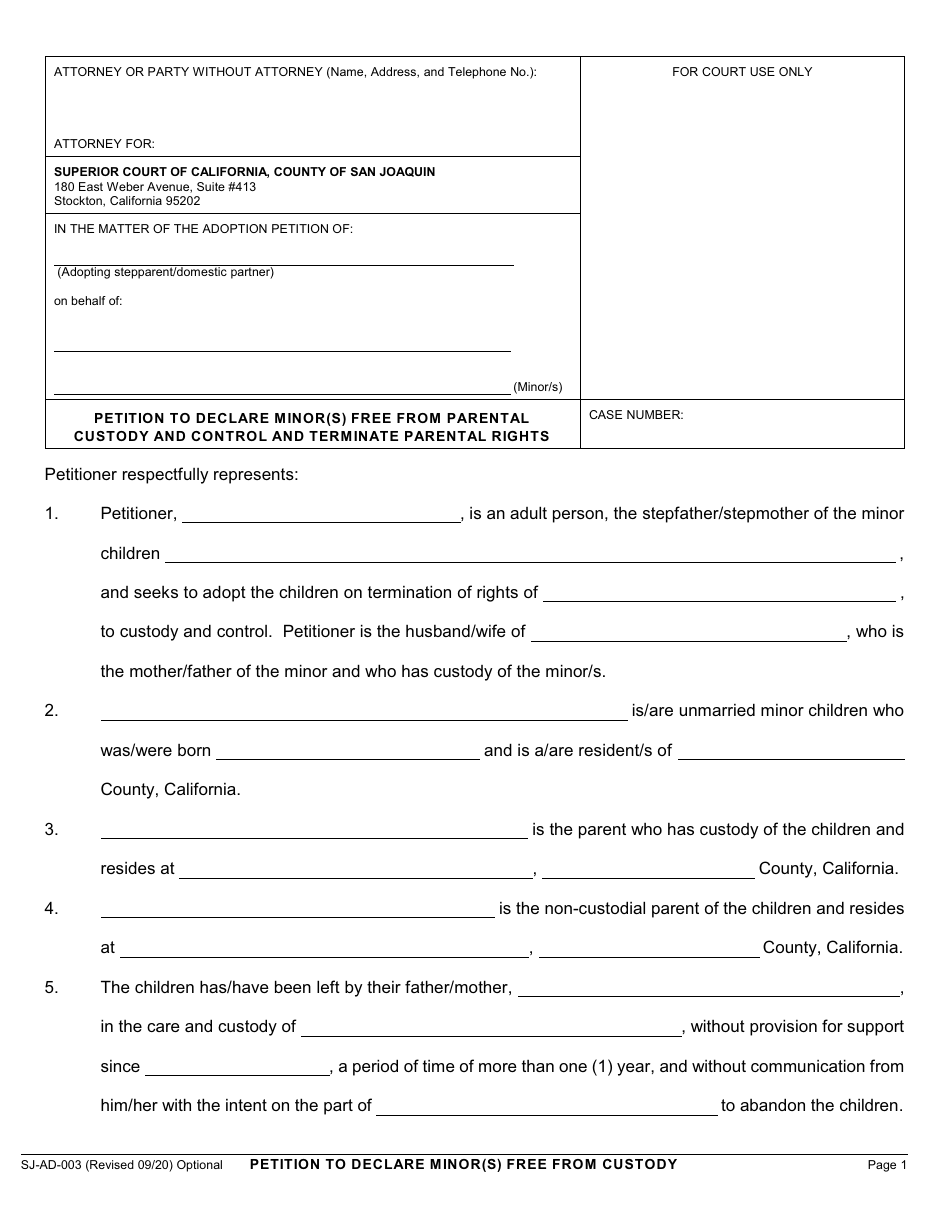 Parental Rights Termination Form.pdf Form SJ-AD-003 - Fill Out, Sign Online and Download Fillable PDF ...