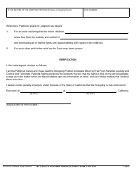 Form SJ-AD-003 Petition to Declare Minor(S) Free From Parental Custody and Control and Terminate Parental Rights - County of San Joaquin, California, Page 2