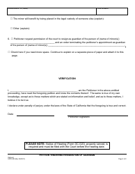 Form SJPR-205 Petition Tendering Resignation of Guardian - County of San Joaquin, California, Page 2