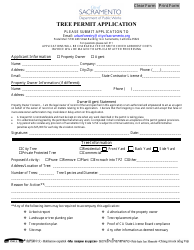 Document preview: Tree Permit Application - City of Sacramento, California