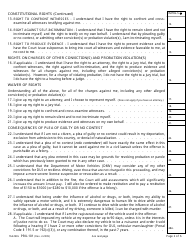 Form PRU-101 Dui Advisement of Rights, Waiver, and Plea Form - County of Yolo, California, Page 2