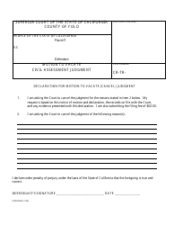 Document preview: Form CR323 Motion to Vacate Civil Assessment Judgment - County of Yolo, California