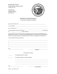 Form TR001 Modification Request (Case Sent to Outside Collections) - Yolo County, California