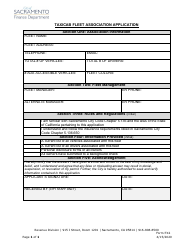 Document preview: Form TX2 Taxicab Fleet Association Application - City of Sacramento, California