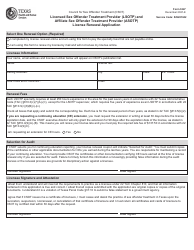 Document preview: Form 3247 Licensed Sex Offender Treatment Provider (Lsotp) and Affiliate Sex Offender Treatment Provider (Asotp) License Renewal Application - Texas