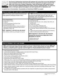 City Identification Card Application Form (13 Years and Younger) - City and County of San Francisco, California, Page 2