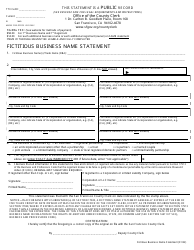 Document preview: Fictitious Business Name Statement - City and County of San Francisco, California