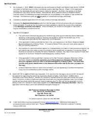 Form VS113 Application for Certified Copy of a Non-confidential Public Marriage Certificate - City and County of San Francisco, California, Page 3