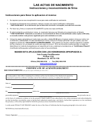 Copia Certificada De Nacimiento - Yolo County, California (Spanish), Page 2
