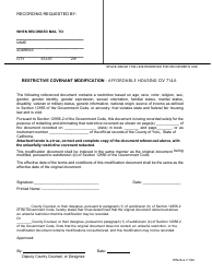 Document preview: Restrictive Covenant Modification - Affordable Housing Civ 714.6 - Yolo County, California