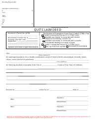 Document preview: Quitclaim Deed - Yolo County, California