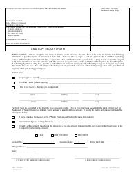 Document preview: Form 13-01465-360 Civil Copy Request Form - County of San Bernardino, California