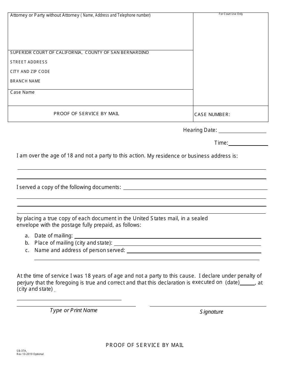 Form SB-37A - Fill Out, Sign Online and Download Printable PDF, County ...