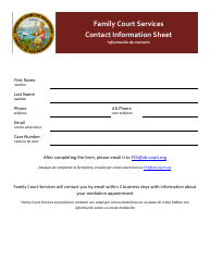 Document preview: Family Court Services Contact Information Sheet - County of San Bernardino, California