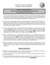 Family Court Services Questionnaire Procedures and Policies - County of San Bernardino, California (English/Spanish), Page 7