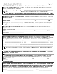 &quot;Covid-19 Leave Request Form&quot; - City and County of San Francisco, California, Page 2