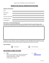 Document preview: Request for Judicial Administrative Records - County of San Bernardino, California