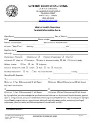 Document preview: Form SUPCR1132 Mental Health Diversion Contact Information Form - County of Santa Cruz, California