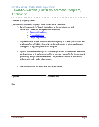 Lawn-To-Garden (Turf Replacement Program) Application - City of Manteca, California, Page 2
