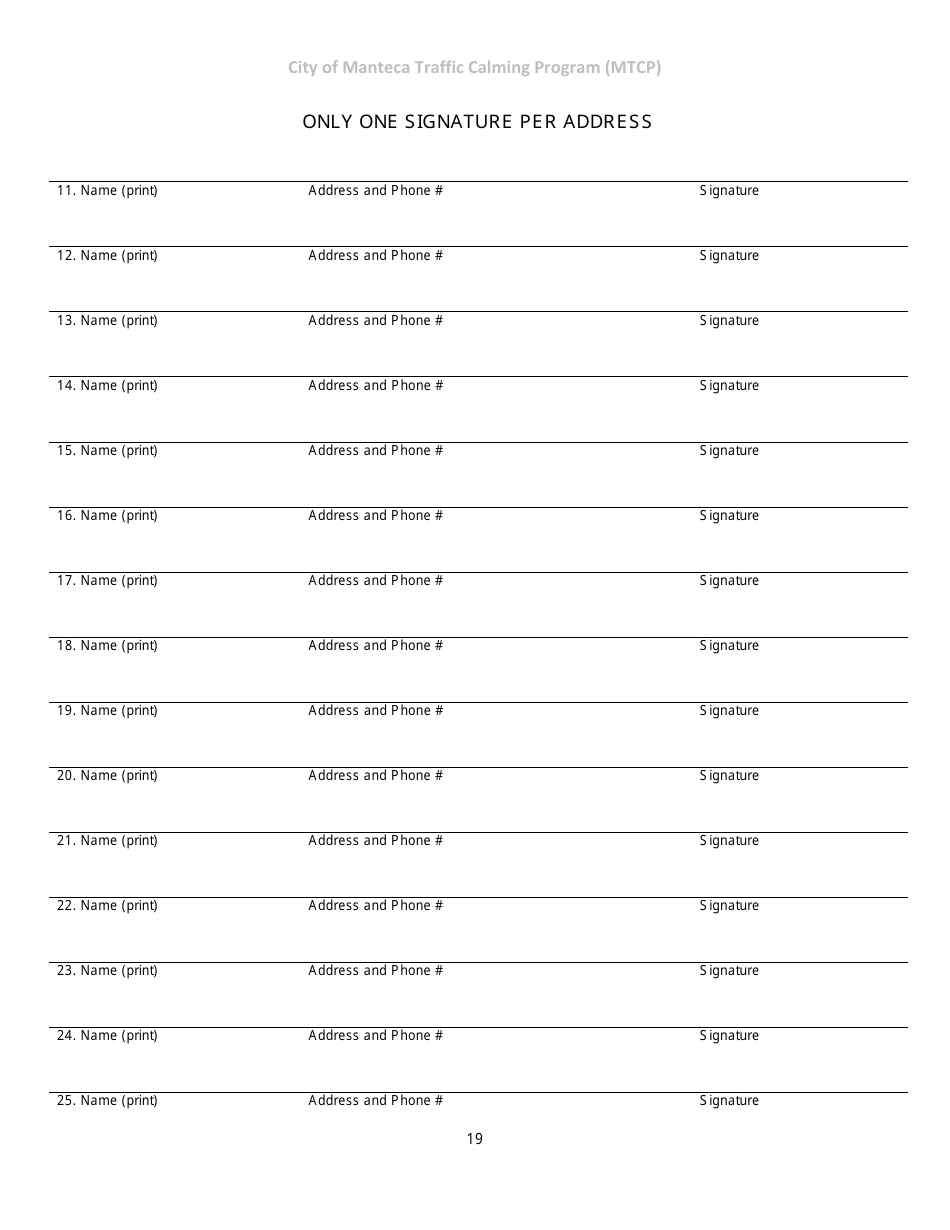 Section 5 Traffic Calming Request Form - City of Manteca, California, Page 3