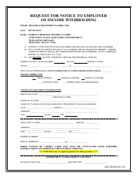 Document preview: Request for Notice to Employer of Income Withholding - Harris County, Texas