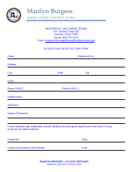 Document preview: Researcher Registration Form - Harris County, Texas