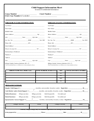 Document preview: Child Support Information Sheet - Harris County, Texas