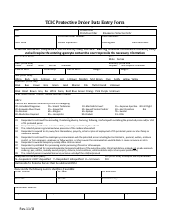 Tcic Protective Order Data Entry Form - Collin County, Texas