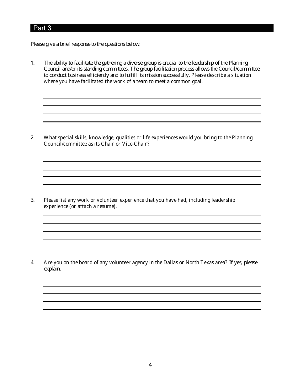 Application for Leadership - Dallas County, Texas, Page 4