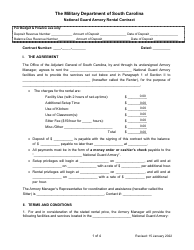 Document preview: National Guard Armory Rental Contract - South Carolina