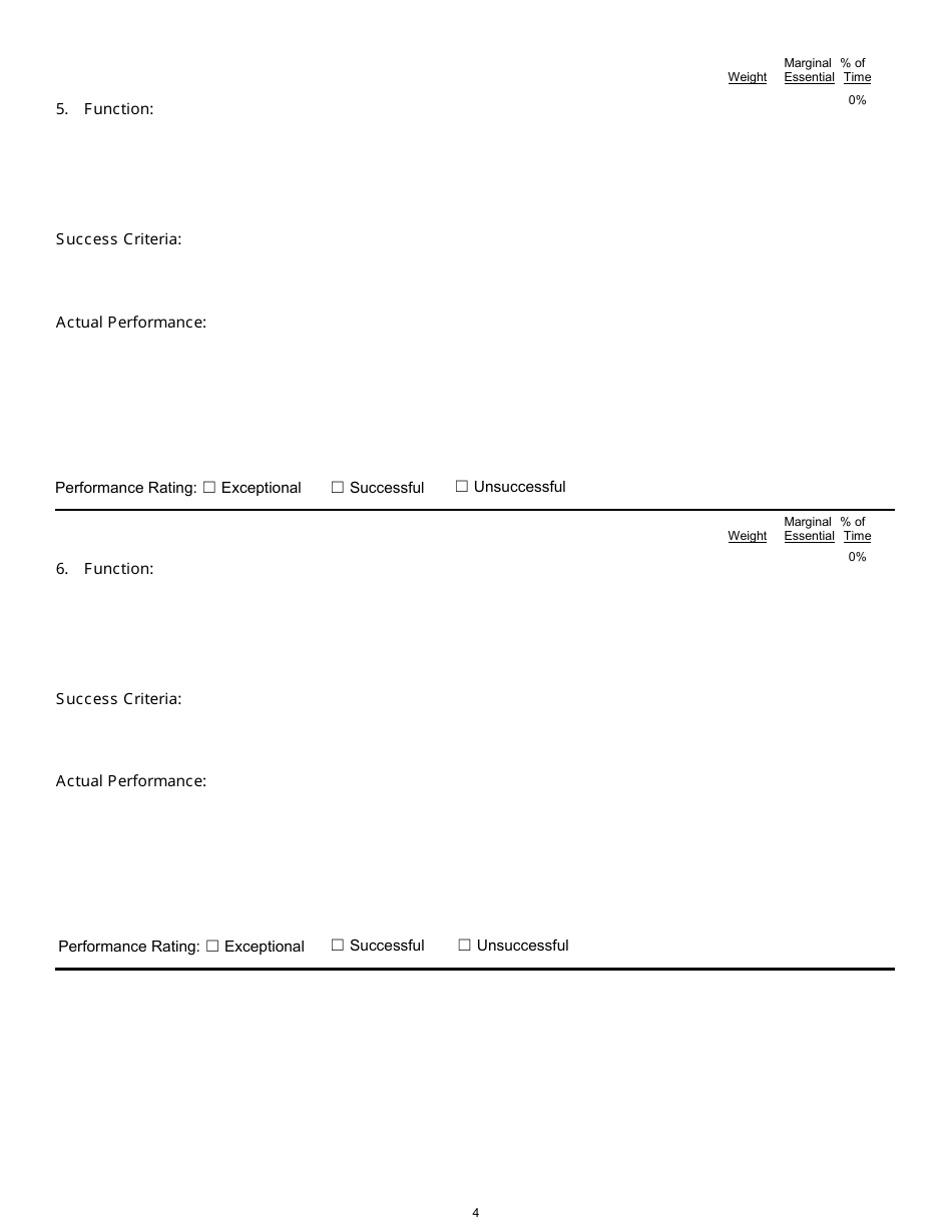 Position Description / Employee Performance Evaluation Form - South Carolina, Page 4