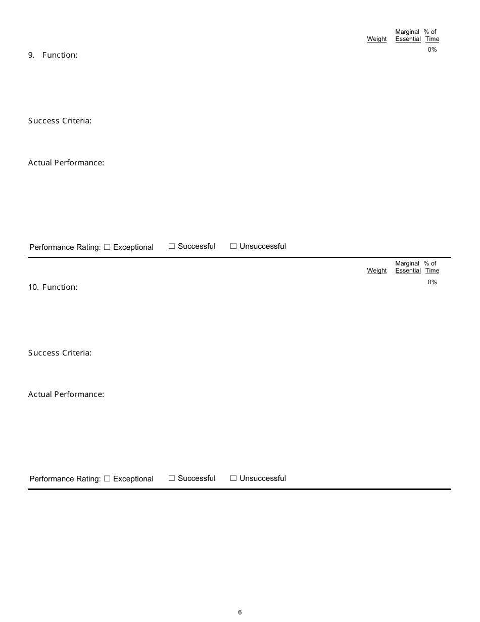 Position Description / Employee Performance Evaluation Form - South Carolina, Page 6