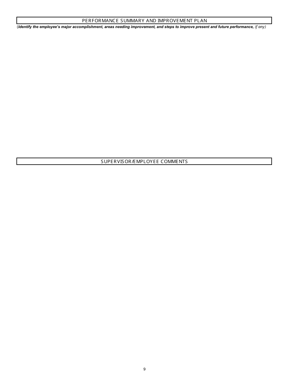Position Description / Employee Performance Evaluation Form - South Carolina, Page 9