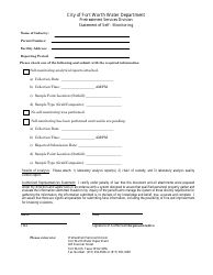City of Fort Worth, Texas Statement of Self-monitoring - Fill Out, Sign ...