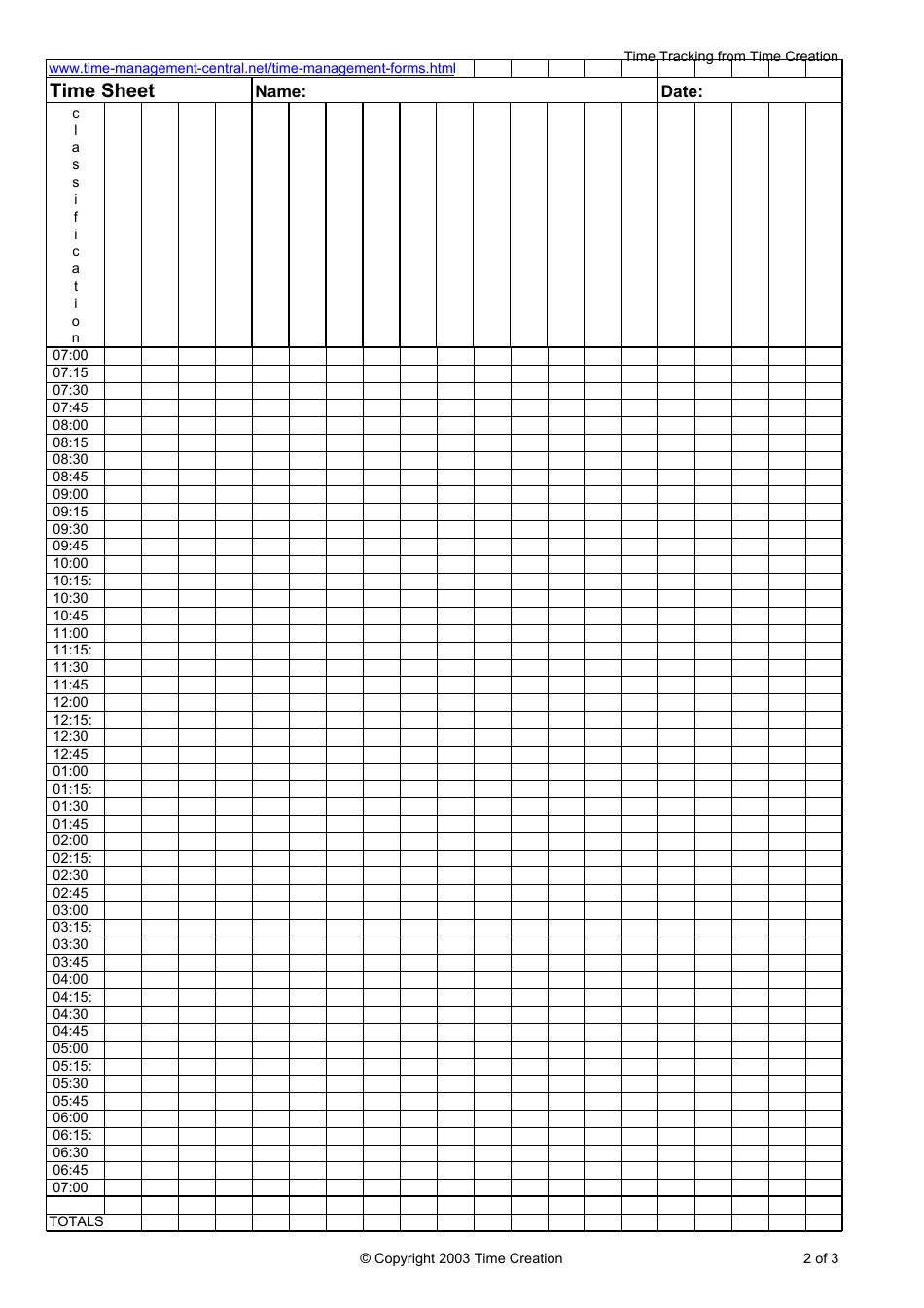 Time Tracking Sheet - Time Creation Download Printable PDF | Templateroller