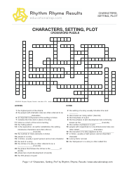&quot;Characters, Setting, Plot Crossword Puzzle Template - Rhythm, Rhyme, Results&quot;