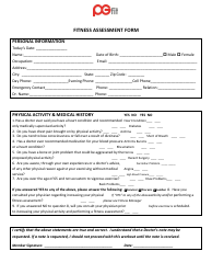 Fitness Assessment Form - Pg Fit