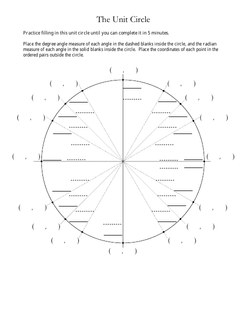 Unit Circle Practice Worksheet