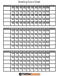 Document preview: Bowling Score Sheet
