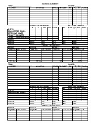 &quot;Official NCAA/Nfhca Field Hockey Scoring Sheet&quot;, Page 2