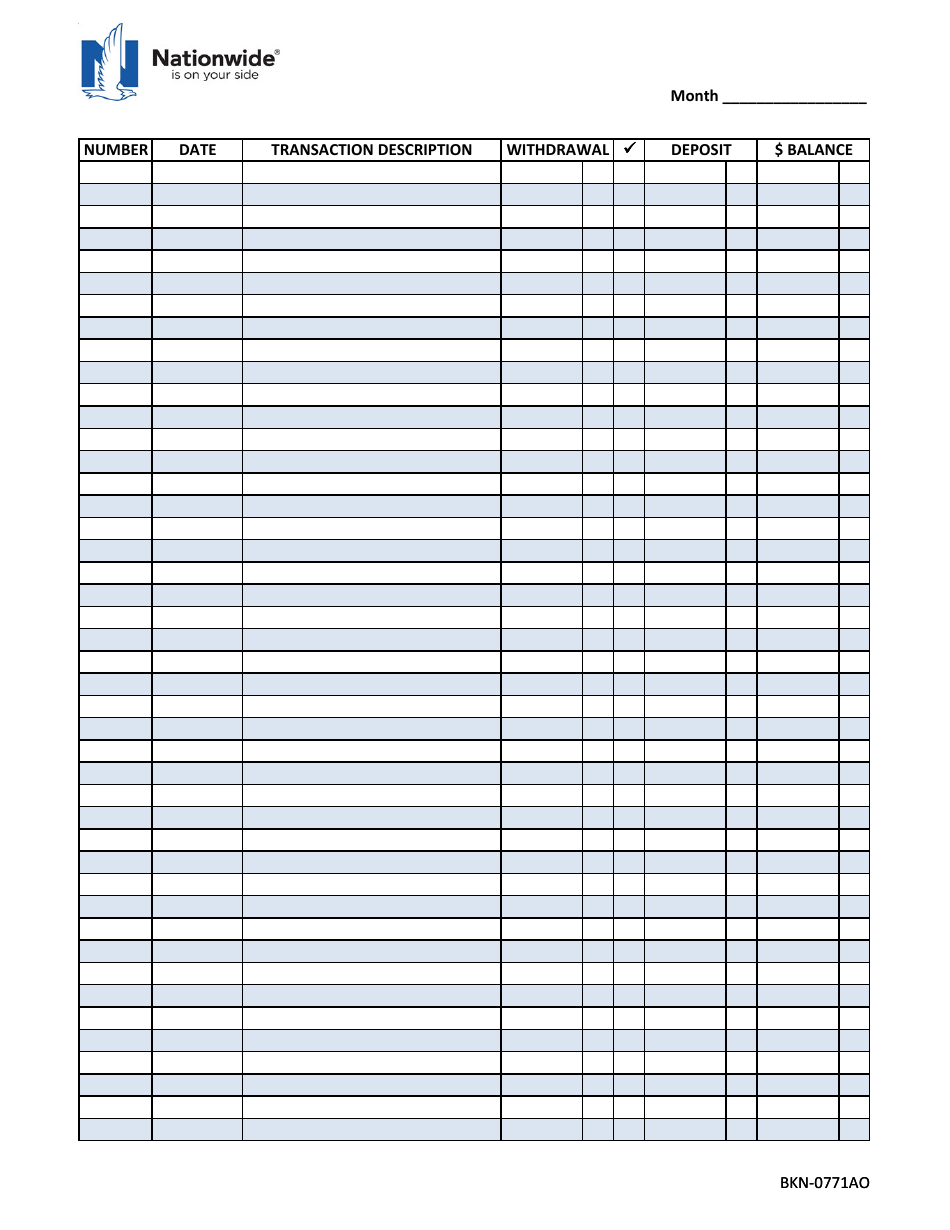 Check Register Template - Nationwide Download Printable PDF Pertaining To Checkbook Register Worksheet 1 Answers
