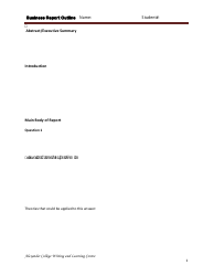 Document preview: Business Report Outline Template - Alexander College Writing and Learning Centre