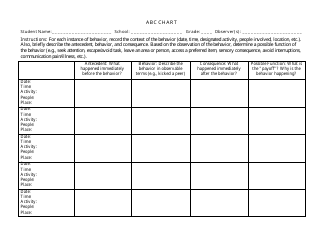 &quot;Abc Chart Template for Students&quot;