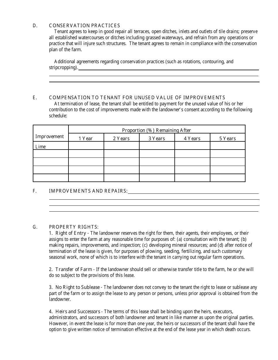 Form 669 Farm Lease Agreement, Page 3