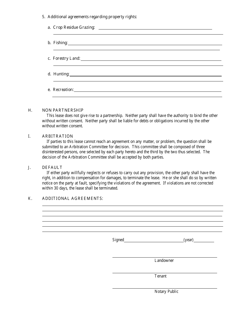 Form 669 Farm Lease Agreement, Page 4